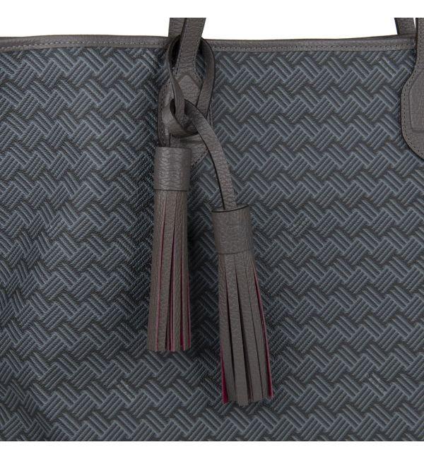 Delage Double Pompon Cuir Gris