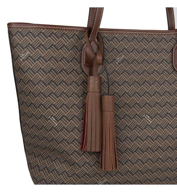 Delage Double Pompon Cuir Marron Cognac