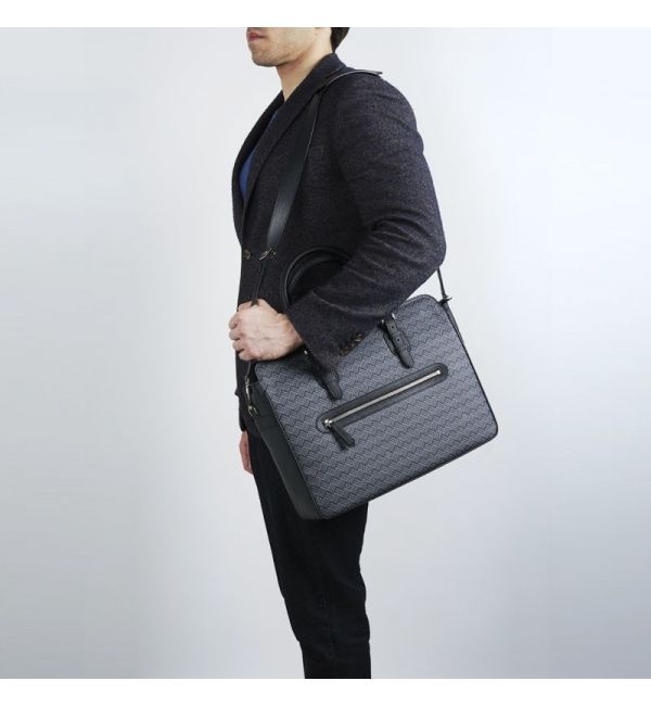 Delage Porte Documents Dandy MM Toile Enduite Gris