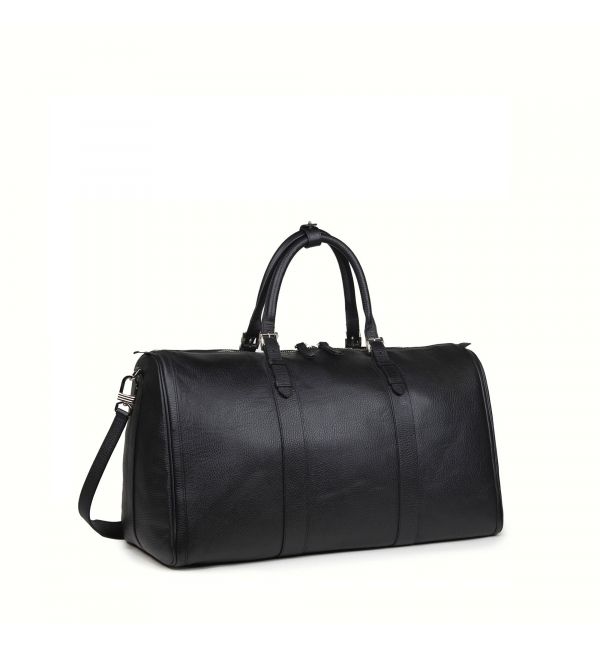 delage SAC DE VOYAGE TORPEDO CUIR NOIR