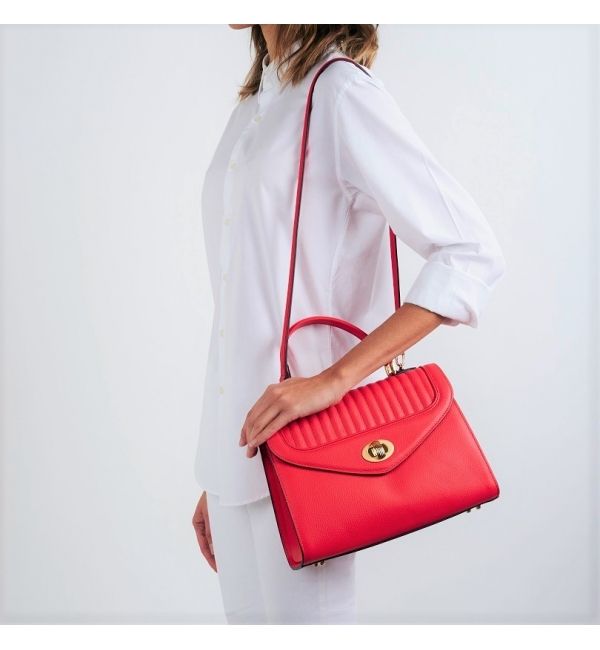 Delage Sac Freda PM Rouge Corail