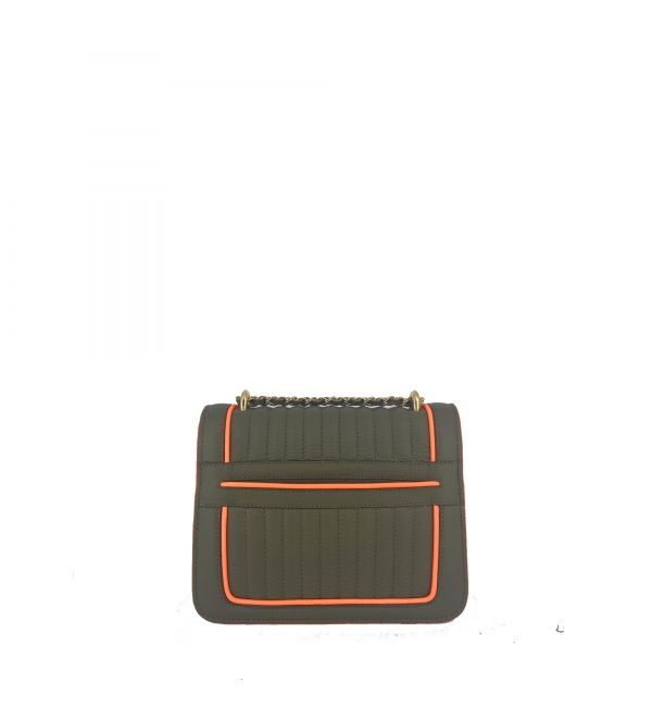 Delage Sac Ginette MINI Kaki Et Orange Fluo