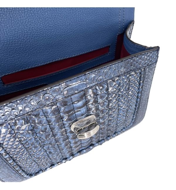 Delage Sac Ginette MINI Python Bleu
