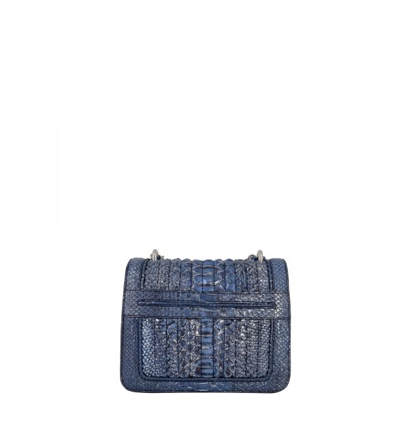 delage Sac Ginette MINI Python Bleu