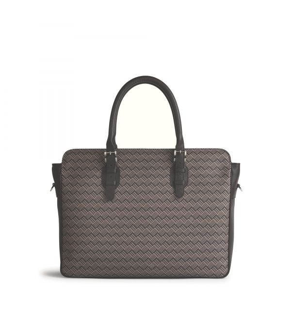 Delage Porte Documents Dandy MM Toile Enduite Marron