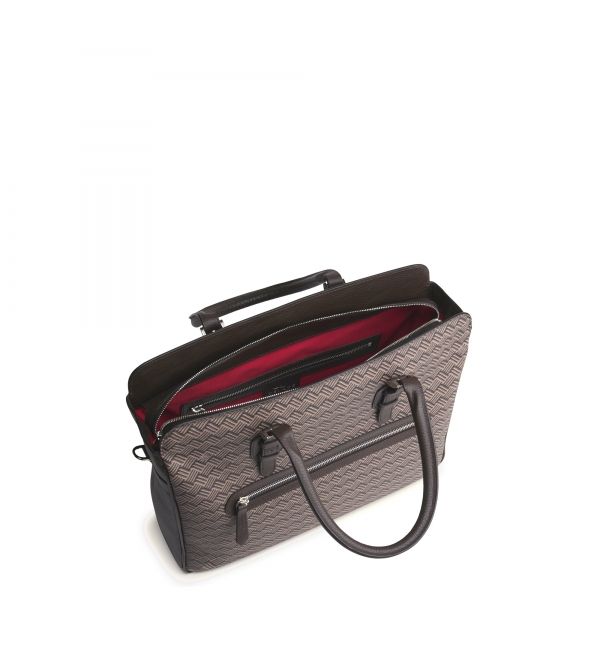 Delage Porte Documents Dandy MM Toile Enduite Marron