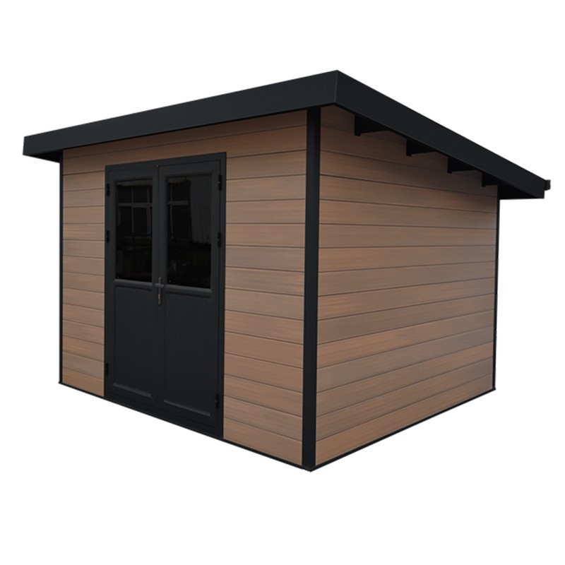 Dema Abri En Bois Composite Firenze 2 Gris Foncé Ou Teck + Anthracite 302x287cm