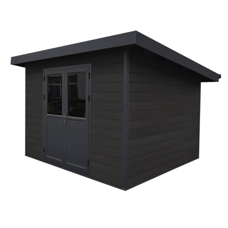 Dema Abri En Bois Composite Firenze 2 Gris Foncé Ou Teck + Anthracite 302x287cm