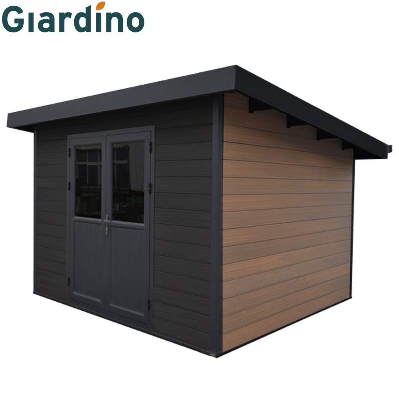 dema Abri en bois composite Firenze 2 gris foncé ou teck + anthracite 302x287cm