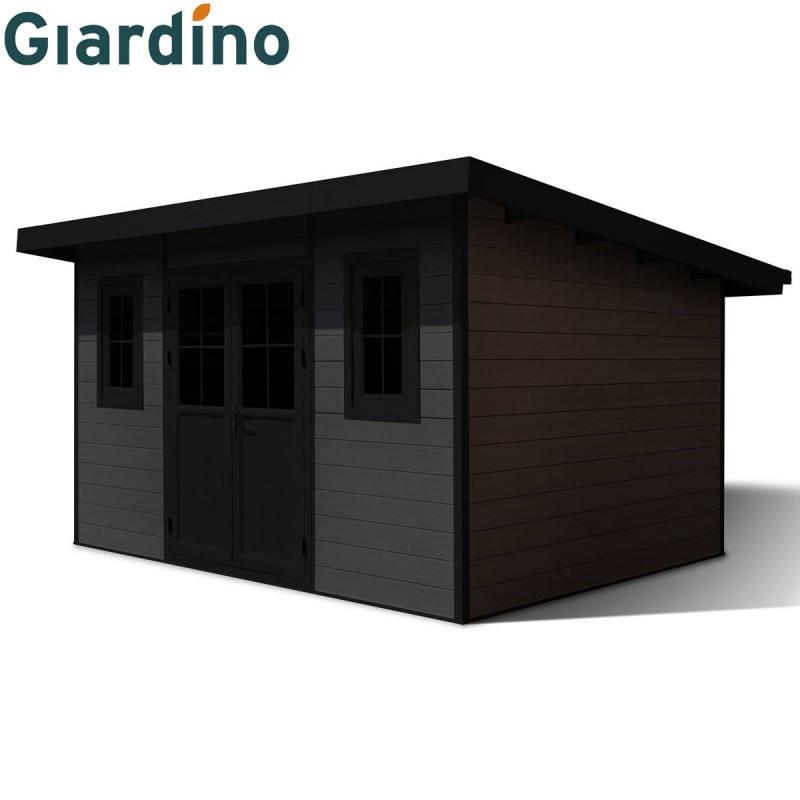 dema Abri en bois composite Firenze 4 gris foncé ou teck + anthracite 386x292cm