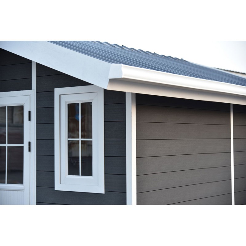 Dema Abri En Bois Composite Lucca 2 Gris Foncé Ou Gris Clair 384x279cm