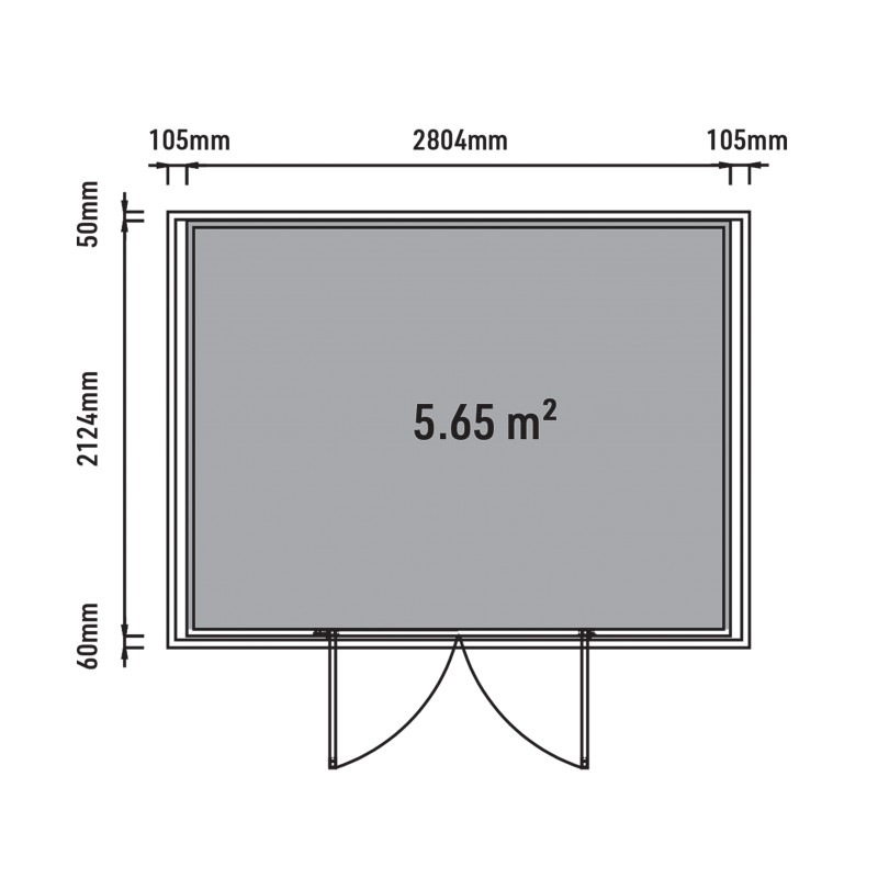 Dema Abri En Bois Composite Prato 1 Gris Foncé 280x212 Cm