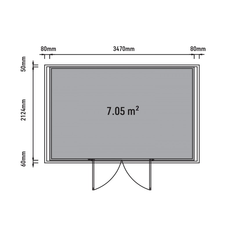 Dema Abri En Bois Composite Prato 2 Gris Foncé 347x212 Cm