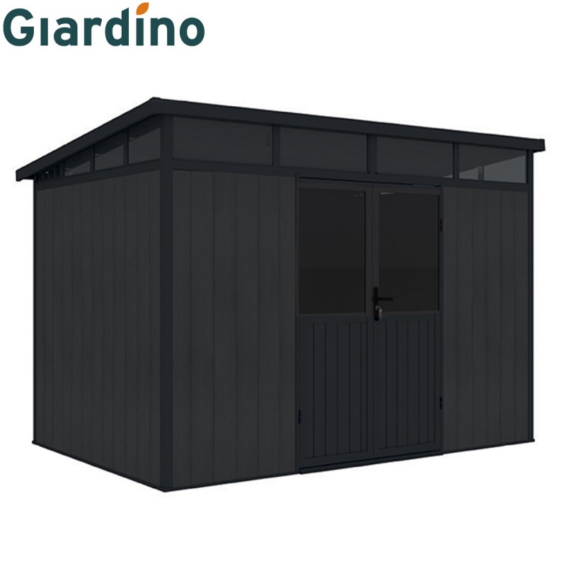 dema Abri en bois composite Prato 2 gris foncé 347x212 cm