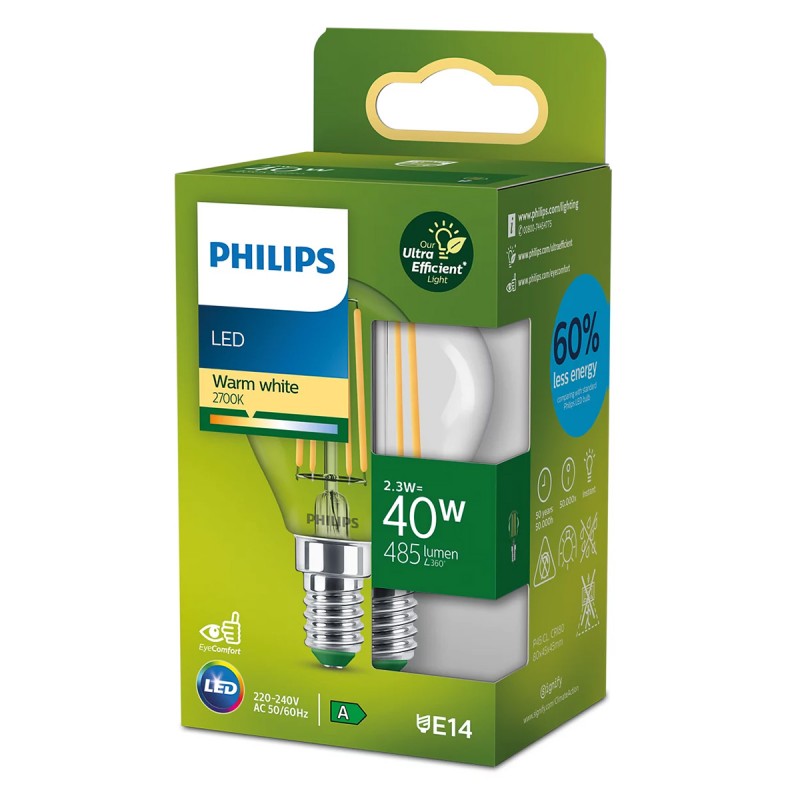 dema Ampoule boule mate E14 LED PHILIPS ~40W ND Label A