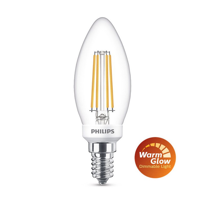 dema Ampoule Flamme LED PHILIPS Claire E14 ~40W WarmGlow