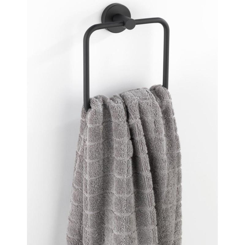 Dema Anneau Porte Serviette WENKO Uno Bosio Noir 16x18cm