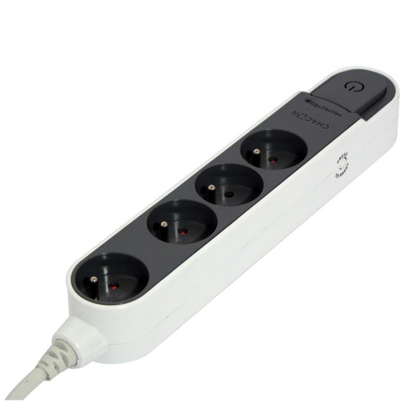 dema Bloc multiprises CHACON parafoudre 4 prises + interrupteur 3 m