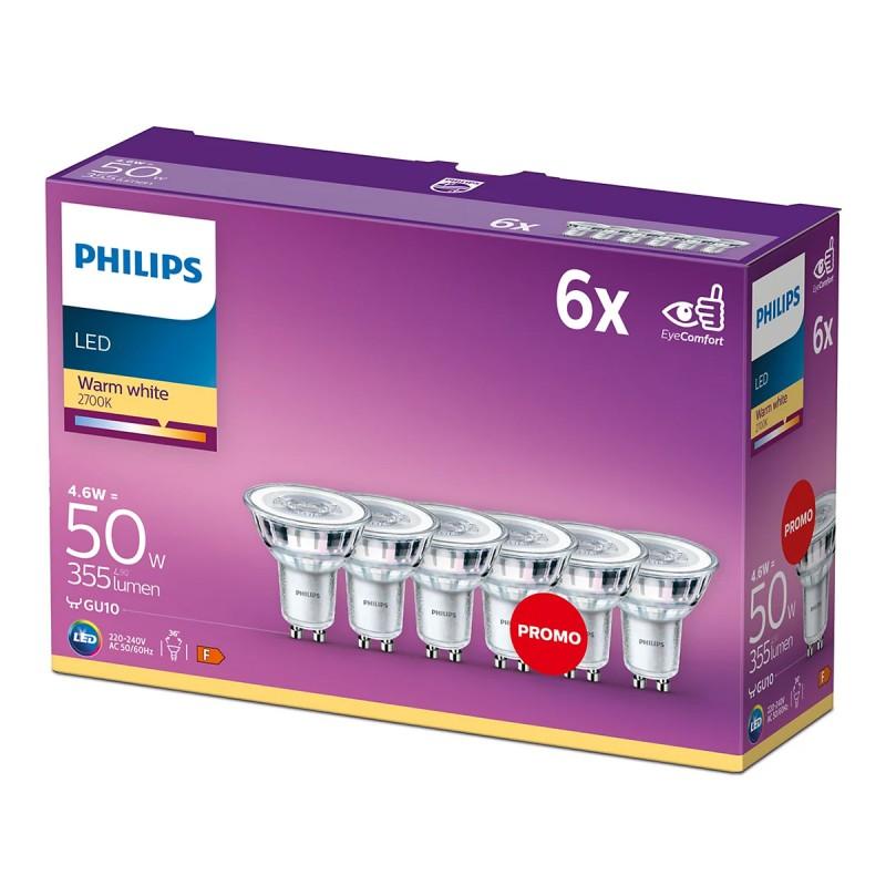 Dema 6 Ampoules GU10 LED PHILIPS ~50W ND