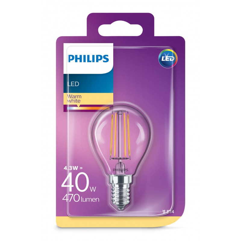 Dema Ampoule Boule LED PHILIPS Claire E14 ~40W