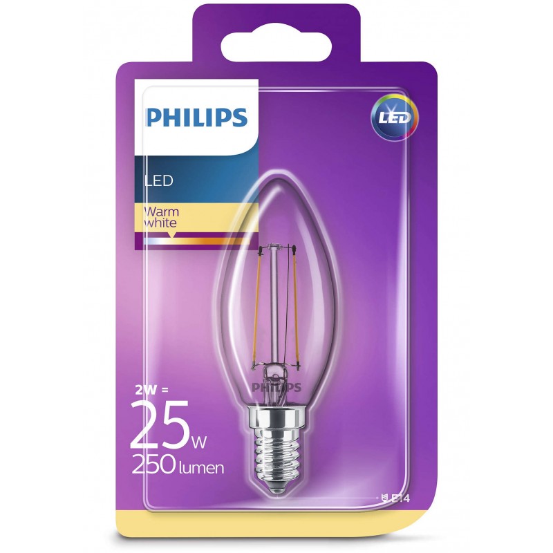 Dema Ampoule Flamme LED PHILIPS Claire E14 ~25W