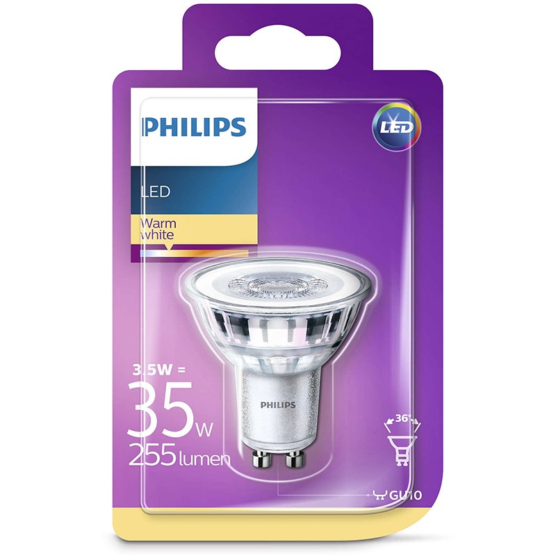 Dema Ampoule GU10 LED PHILIPS Verre ~35W WW