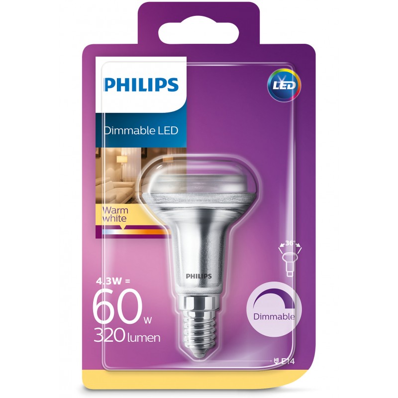 Dema Ampoule R50 LED PHILIPS ~60W WW DIM