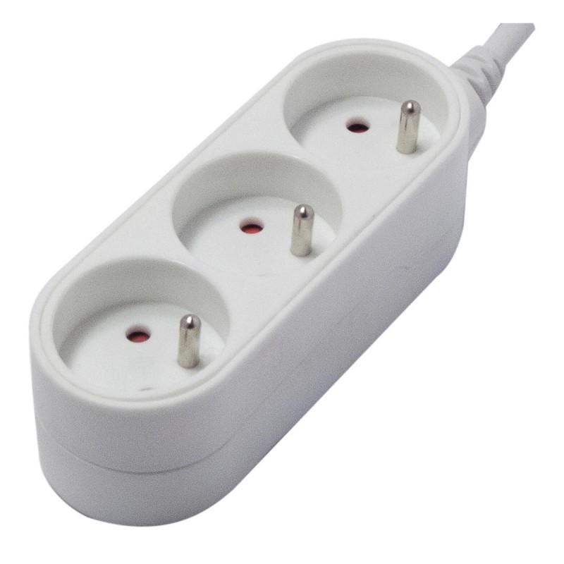 dema Bloc multiprises CHACON 3 prises blanc 0 5 m