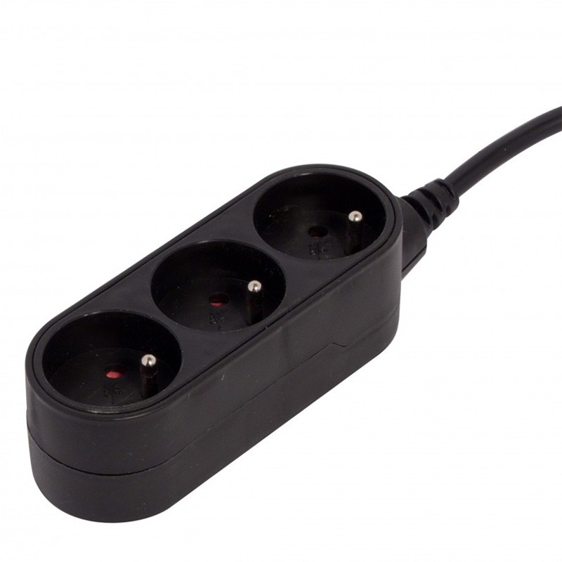 dema Bloc multiprises CHACON 3 prises noir 0 5 m