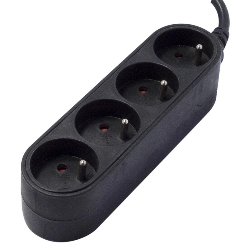 dema Bloc multiprises CHACON 4 prises noir 1 5 m