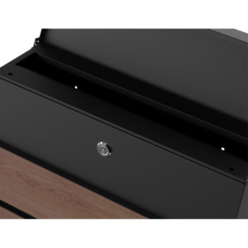 Dema Boîte Aux Lettres CANNES Noir/bois 41x37x13cm