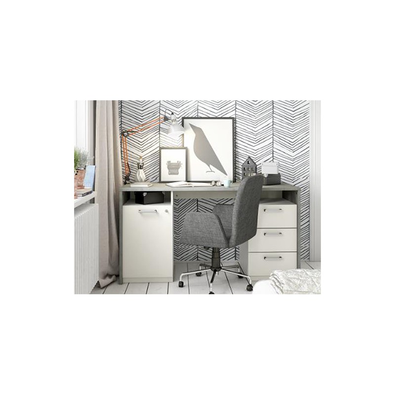 Dema Bureau EDEN Béton/blanc