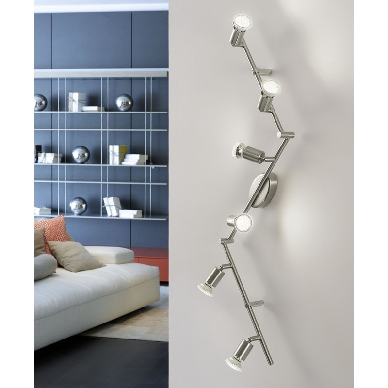 Dema BUZZ Rail 6 Spots Acier Brossé