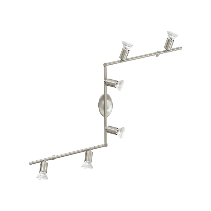 dema BUZZ Rail 6 spots acier brossé