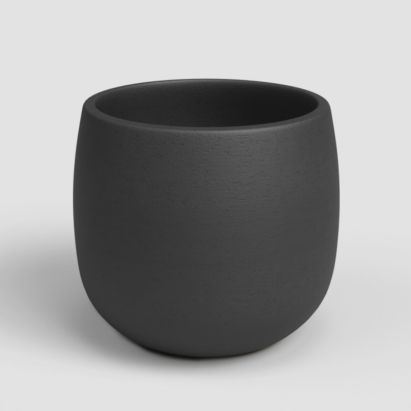 dema Cache-pot rond céramique HEMERA 25 anthracite