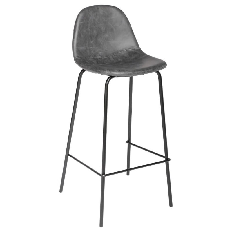 dema Chaise de bar simili gris Nelson