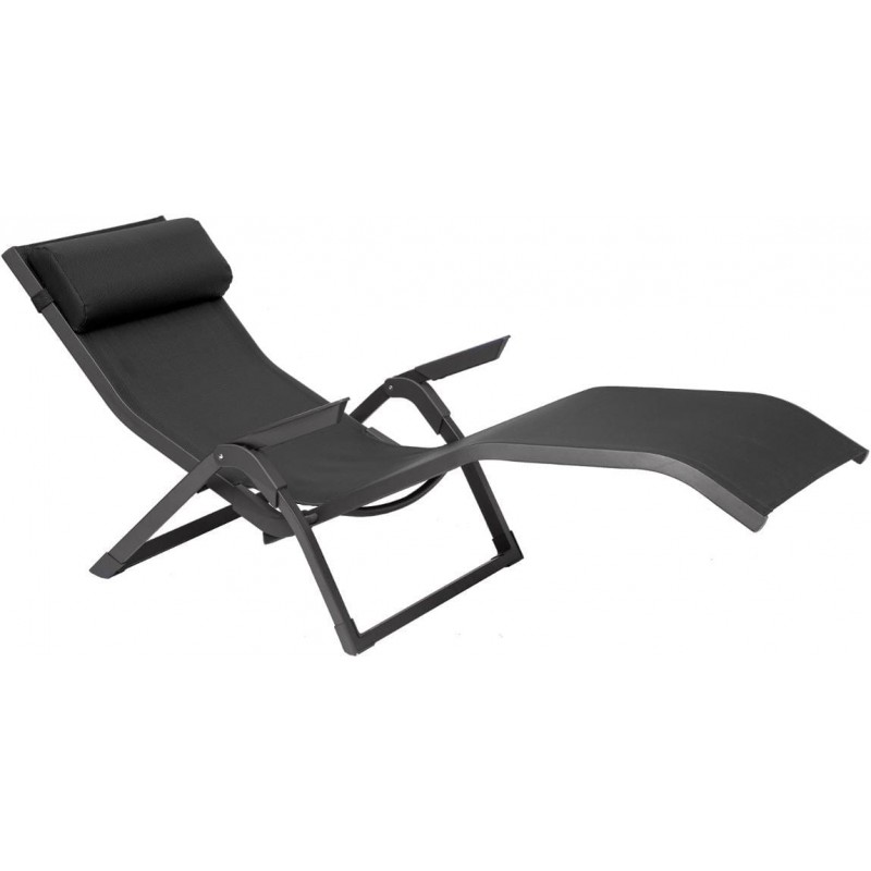 Dema Chaise Longue Alu MARBELLA Toile Grise