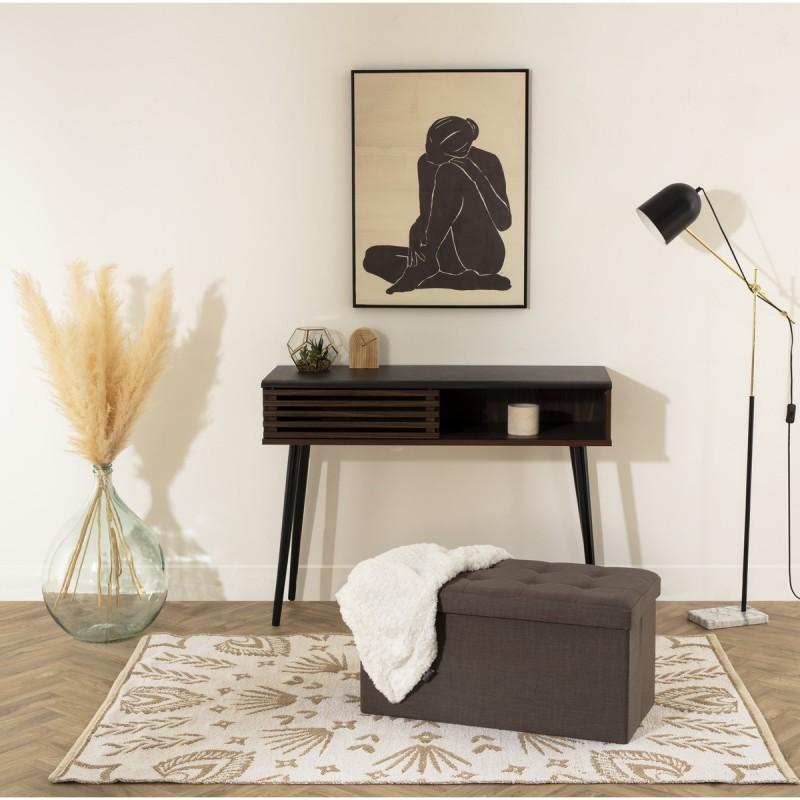 Dema Coffre / Banc / Pouf Pliable Velours Gris