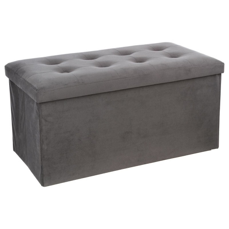 dema Coffre / banc / pouf pliable velours gris