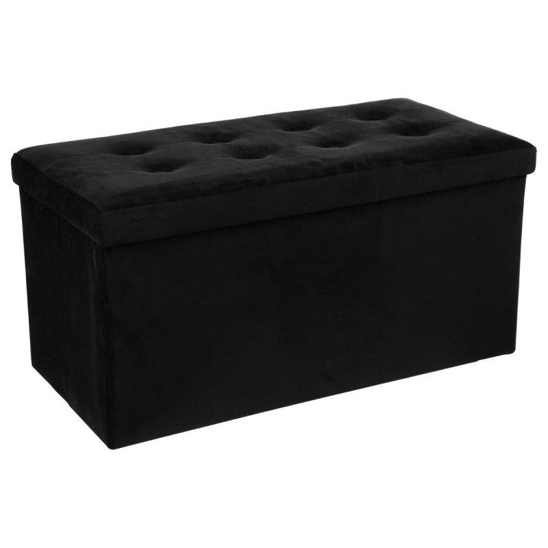 dema Coffre / banc / pouf pliable velours noir