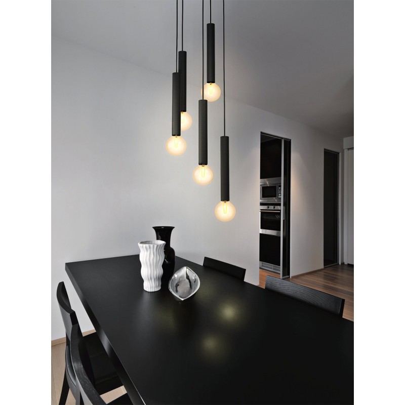 Dema CORTENOVA Suspension Ronde 4 X E27 Acier Noir