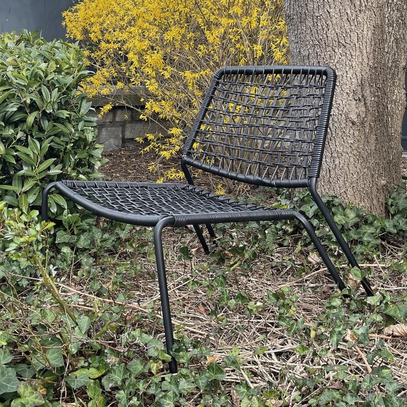 Dema Fauteuil Bas Wicker Noir