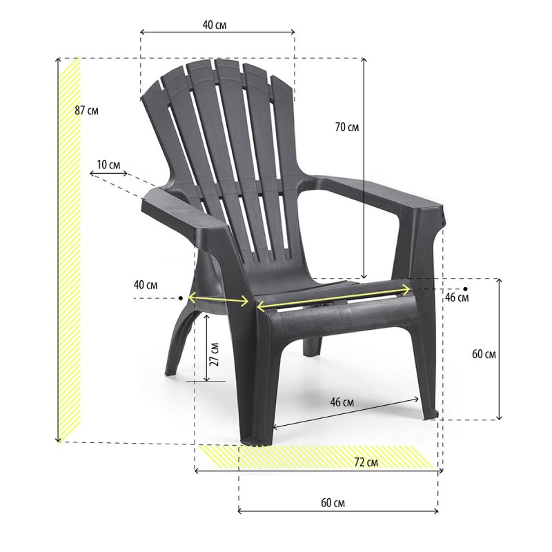 Dema Fauteuil Canadien Résine Anthracite