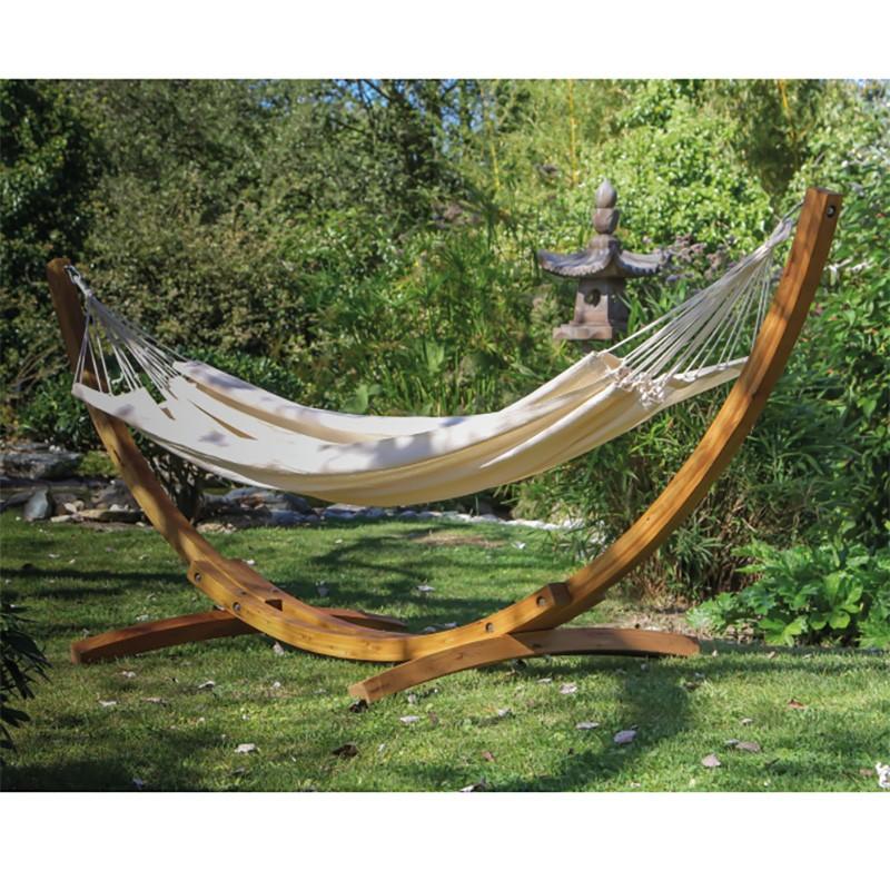 dema Hamac en mélèze et lin blanc 310x120 cm