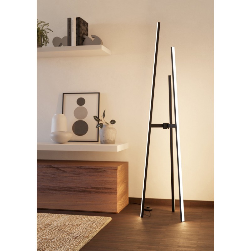 Dema Lampadaire LED MONGOLANA Blanc/noir