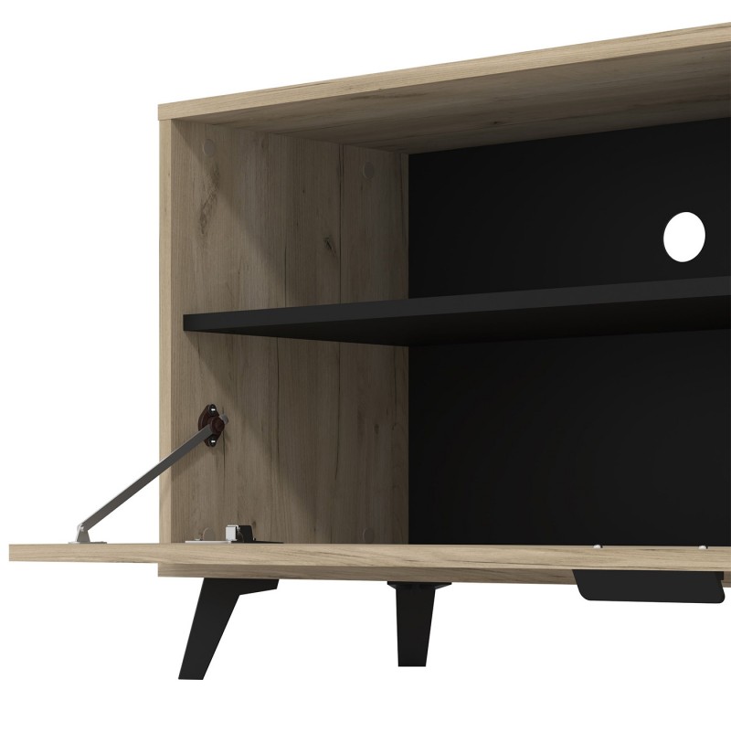 Dema Meuble TV Dublin Chêne/noir 138 Cm