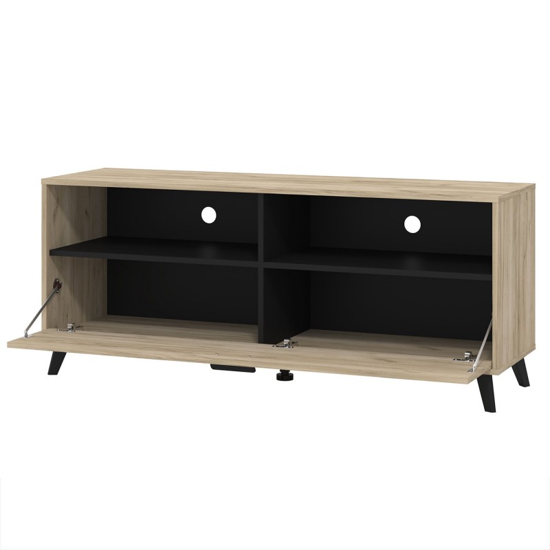 Dema Meuble TV Dublin Chêne/noir 138 Cm