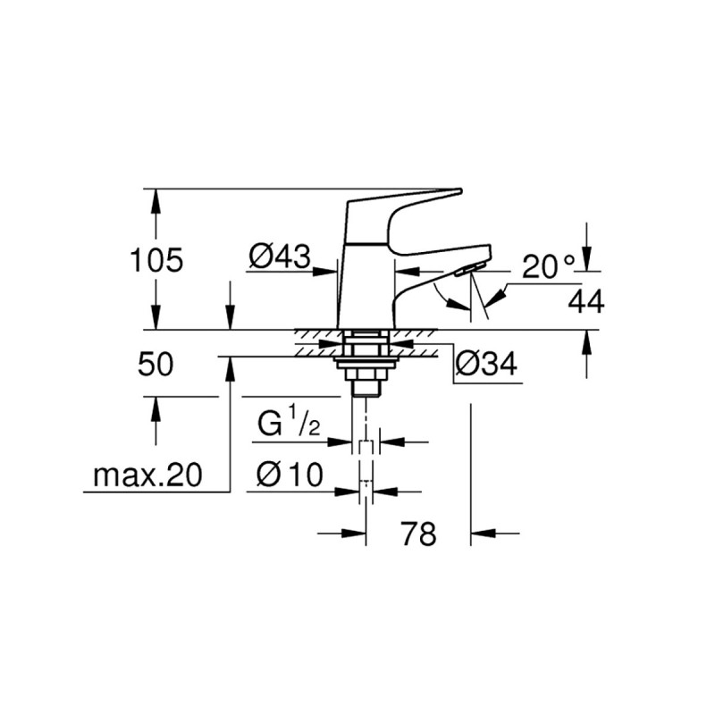 Dema Mitigeur De Lavabo START FLOW Grohe