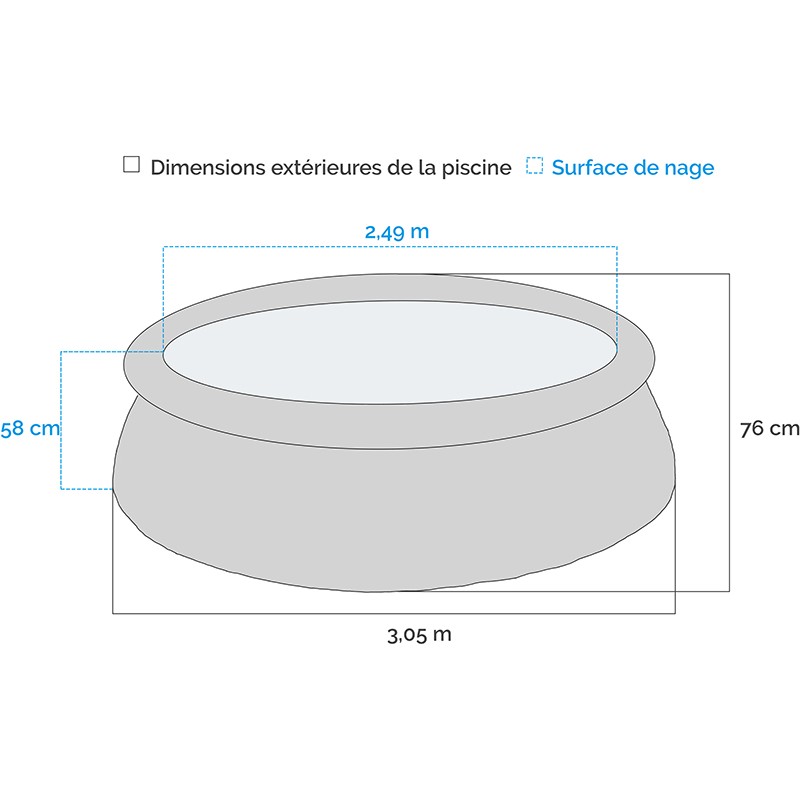 Dema Piscine Autoportée INTEX 305x76cm