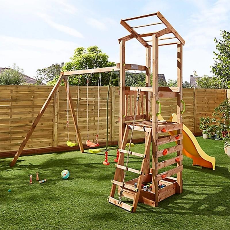 dema Portique en bois FILOT avec tour et toboggan